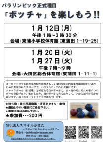 ボッチャを楽しもう！（大田区総合体育館） @ 大田区総合体育館